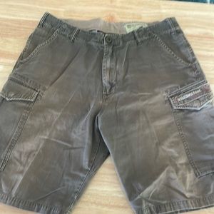2000s volcom cargos size 34.  Olive green/brown hard to describe. Good shape